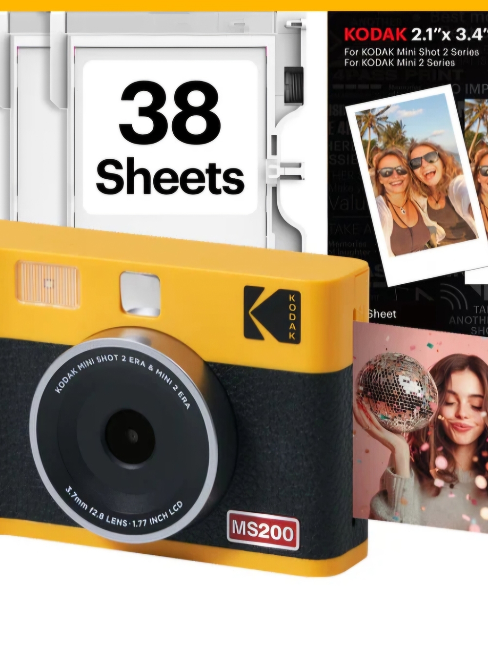 Kodak MS200 Instant Camera in Yellow and Black